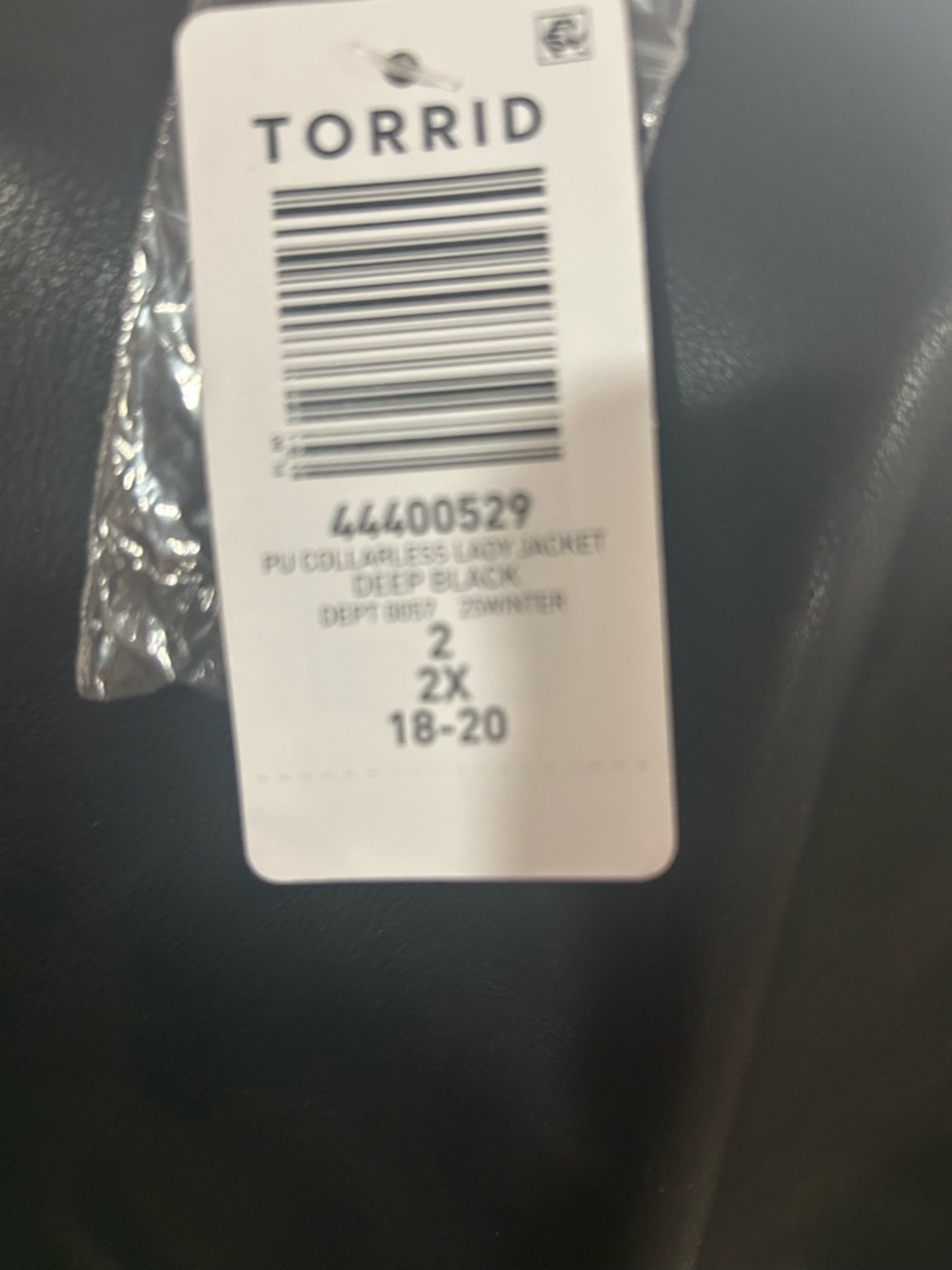 torrid Black Faux Leather Round-Neck Button Jacket - Picture 3 of 3